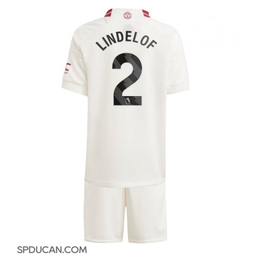 Dječji Nogometni Dres Manchester United Victor Lindelof #2 Rezervni 2023-24 Kratak Rukav (+ Kratke hlače)